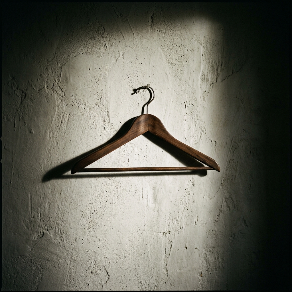 Cabide vazio representando a frustração de não encontrar o look ideal